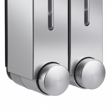 Close-Up of Silver Chrome Push-Pump Button and Sight Window
