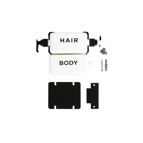 Soap Dispenser Set Package Contents Flat Lay