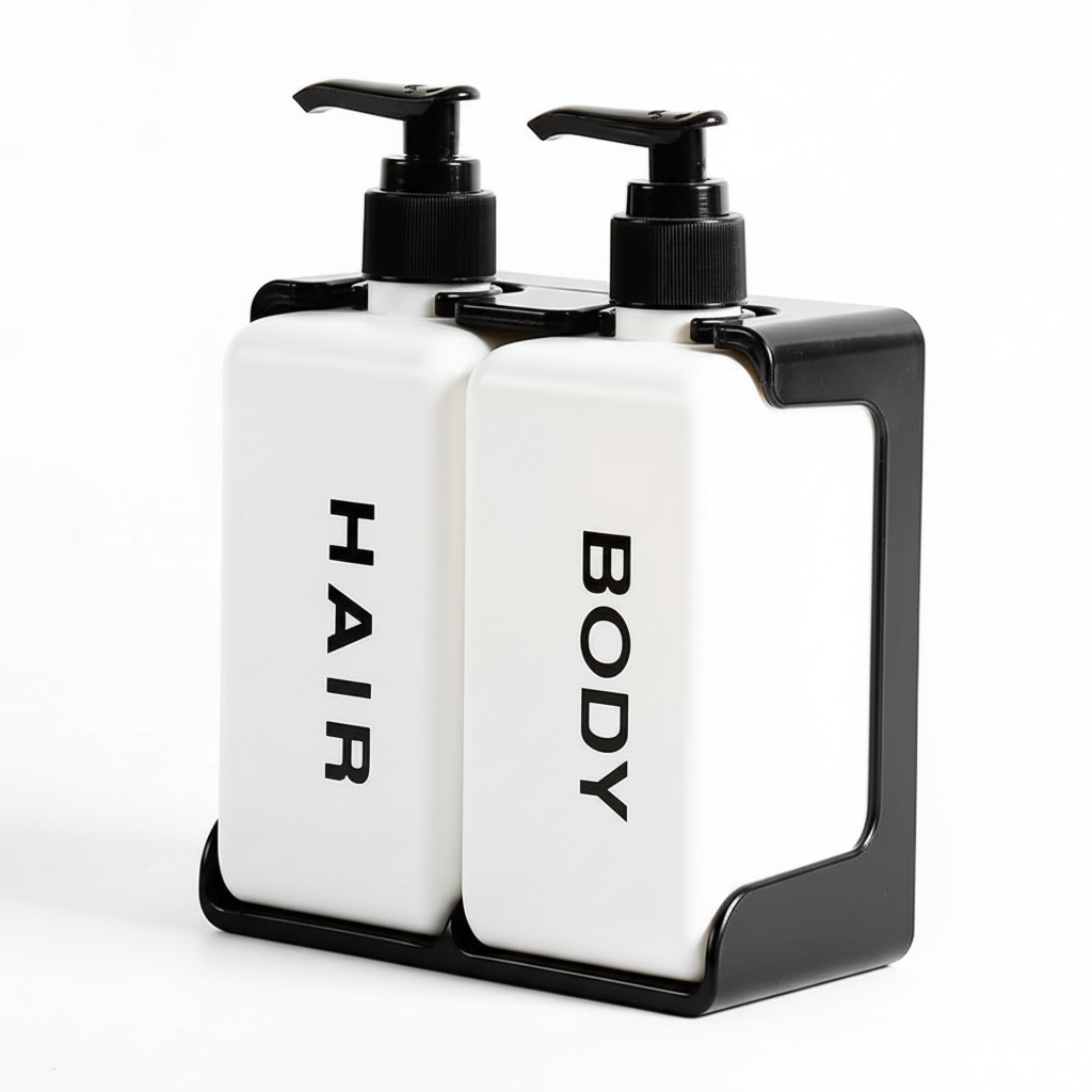 Wall Mounted Double Soap Dispenser – Angle View